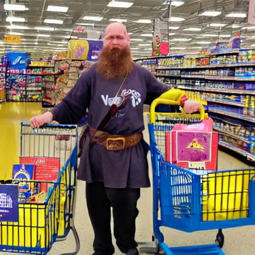 Prompt: viking at walmart