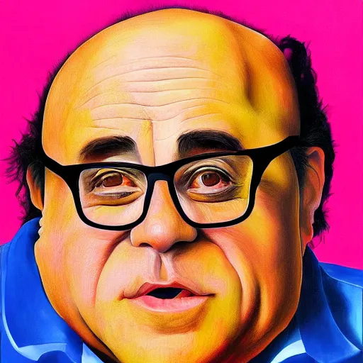 Prompt: a cubist portrait of danny devito, ultra detailed, colorful, trending on art station, masterpiece