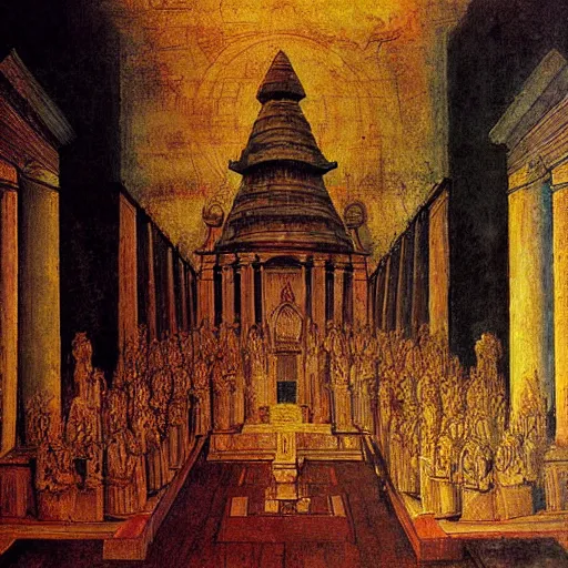 Image similar to The Temple of all Religions painting by Leonardo da Vinci