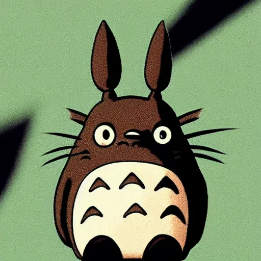 Prompt: Totoro in the style of rené magritte
