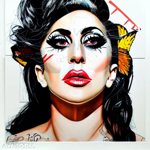 Image similar to a portrait of Lady Gaga, by Sandra Chevrier