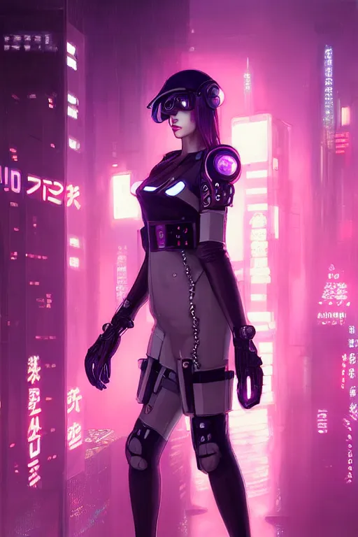 Image similar to portrait futuristic lovely cyberpunk female police, in heavy rainning futuristic tokyo rooftop cyberpunk night, ssci-fi, fantasy, intricate, very very beautiful, elegant, neon light, highly detailed, digital painting, artstation, concept art, soft light, hdri, smooth, sharp focus, illustration, art by tian zi and craig mullins and WLOP and alphonse mucha