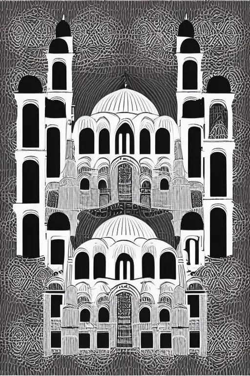 Image similar to minimalist boho style art of istanbul, illustration, vector art