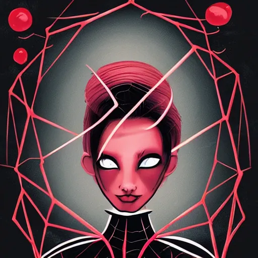 Image similar to spider headed girl in the style of Roby Dwi Antono