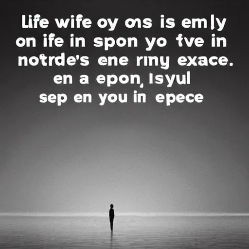 Prompt: Life itself is only a vision, a dream. Nothing exists save empty space - and you! And you are but a thought