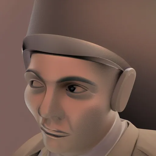 Prompt: futuristic high detail render of carlos gardel