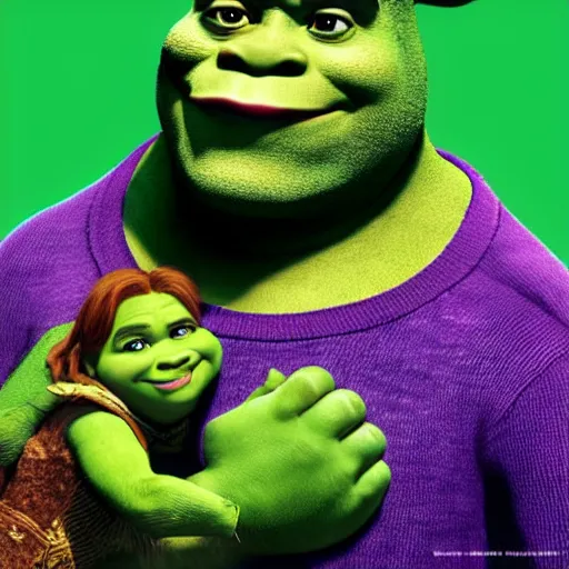 Prompt: a movie poster for a shrek film with aliens, digital art,