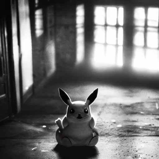 Prompt: pikachu in the backrooms, liminal spaces, dramatic lighting, dark and moody