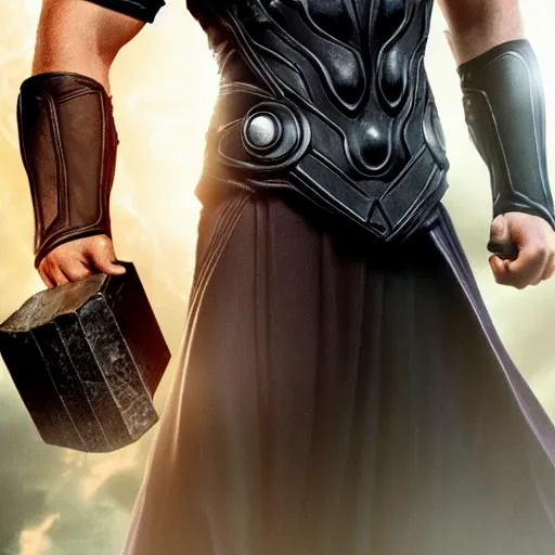 Image similar to thor holding Mjolnir