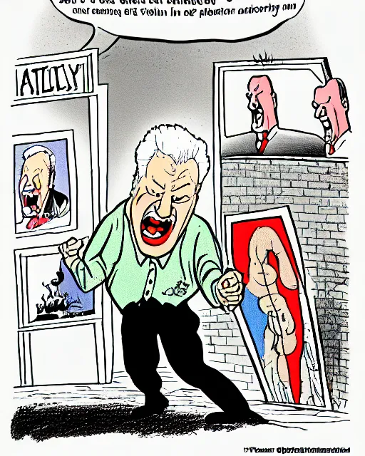 Prompt: scary cartoon, yeltsin in hell, frame from the cartoon in color, drawing in good quality