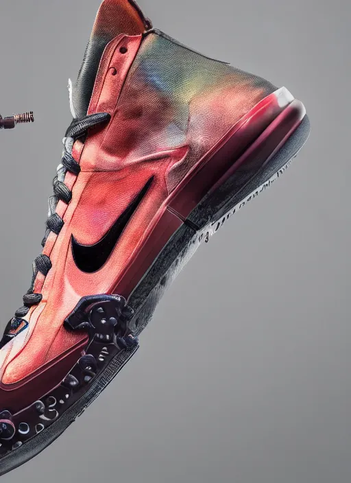 Image similar to hyperrealistic and heavy detailed nike shoe of travis scott, leica sl 2 5 0 mm, vivid color, high quality, high textured, real life