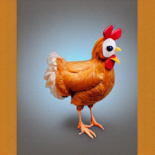 Image similar to a high quality photo of an antropomorphic chicken wearing a suit, 8k, digital art