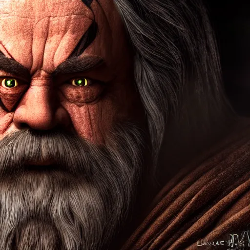 Image similar to darth vador as a dwarf warrior in the lords of the rings. portrait, photography, ultra realistic, 4k, 8k