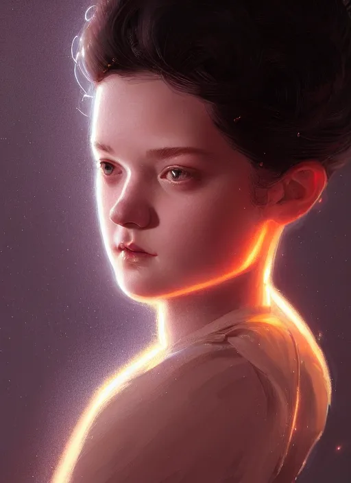 Image similar to portrait of teenage shannon purser, narrow face, black hair, half updo hairstyle, intricate, elegant, glowing lights, highly detailed, digital painting, artstation, concept art, smooth, sharp focus, illustration, art by wlop, mars ravelo and greg rutkowski