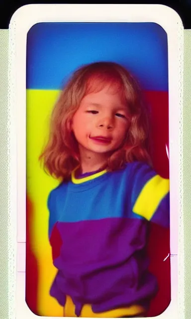 Image similar to colorful chromatic abberation, 9 0 s toy commercial, photo from the 7 0 s, polaroid photo,