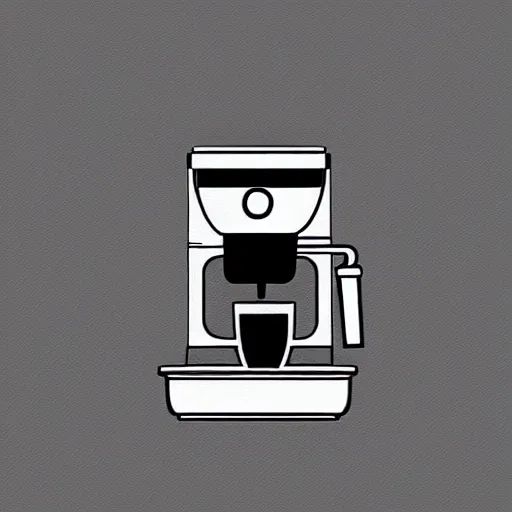 Image similar to sketch of espresso machine in simplistic style