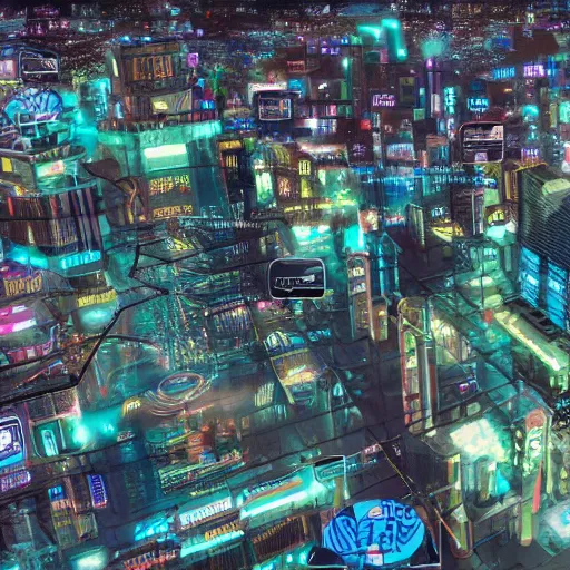 Prompt: a cyberpunk city in south america city
