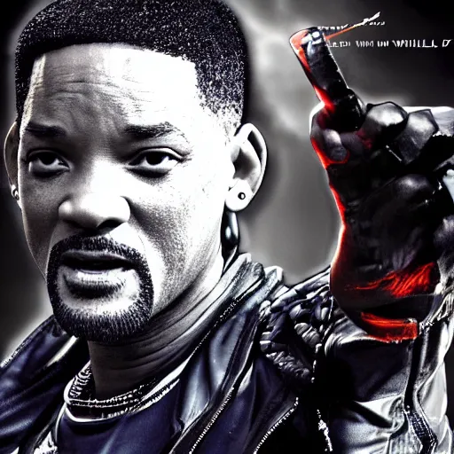 Image similar to Will Smith playing blade Digital art 4K detail