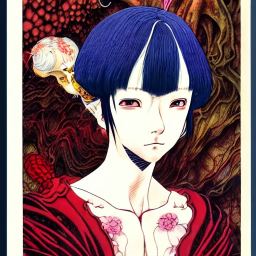 Image similar to prompt : portrait of fantasy character painted in miyazaki color style drawn by katsuhiro otomo and takato yamamoto, inspired by fables, china doll face, smooth face feature, intricate oil painting, high detail, sharp high detail, manga and anime 2 0 0 0