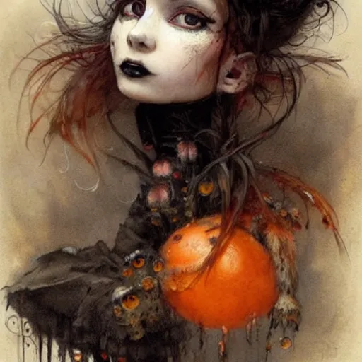 Image similar to ( ( ( ( ( orange juice, gothic, dark. muted colors. ) ) ) ) ) by jean - baptiste monge!!!!!!!!!!!!!!!!!!!!!!!!!!!