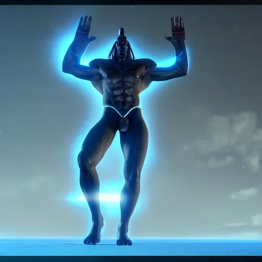 Image similar to a beautiful athletic male alien god that looks like shiva, unreal engine 5, cinematic, realistic