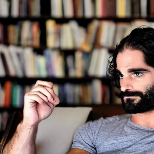 Image similar to seth rollins reading a book