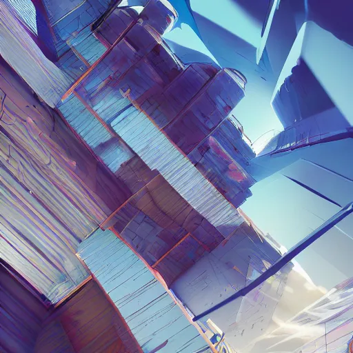 Image similar to neo brutralism, futuristic architectural art, colorful, hyperrealistic, cgsociety, octane render, 8k, realistic depth, 3D feeling, sunlight, shadows, reflections, romanticism, 3D, realistic depth, in the style of Akihiko Yoshida and Greg Rutkowski