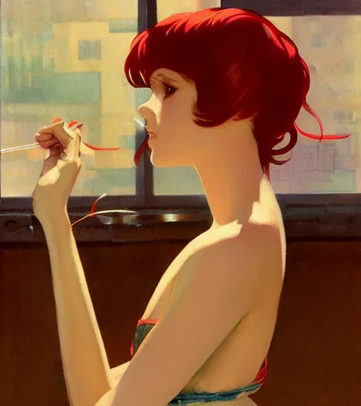 Image similar to coby whitmore painting of an anime woman