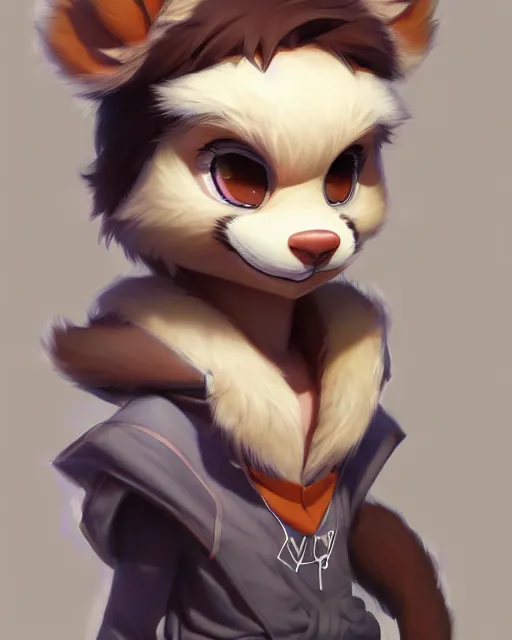 Image similar to character concept art of a cute young male anthropomorphic furry | | cute - fine - face, pretty face, key visual, realistic shaded perfect face, fine details by stanley artgerm lau, wlop, rossdraws, james jean, andrei riabovitchev, marc simonetti, and sakimichan, trending on artstation