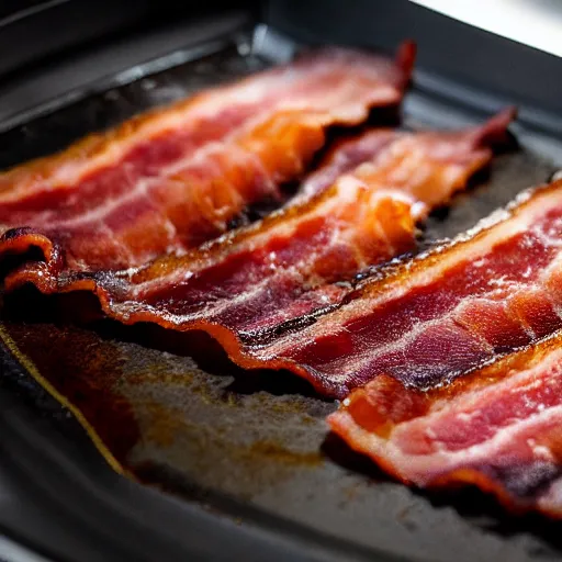 Prompt: high resolution photo of bacon, michelin star, very tasty, food photography, instagram, trending