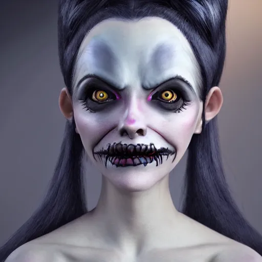 Prompt: photorealistic portrait of angry Cheshire, inspired by Tim Burton, detailed, unreal engine 4k