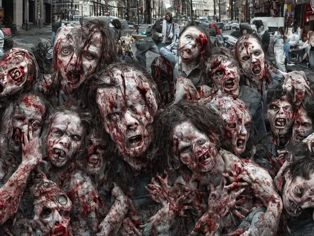 Image similar to people like zombies because of drugs in philadelphia, ultra - high resolution images, with incredibly fine detail, shot by the world's most famous photographers