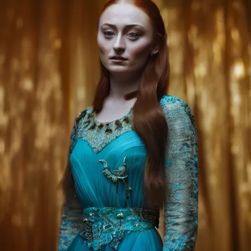 Prompt: 3 5 mm coloured film portrait of sophie turner wearing kebaya, hyperrealism, photorealistic, detailed, atmospheric, 8 k, award winning photography, cinematic