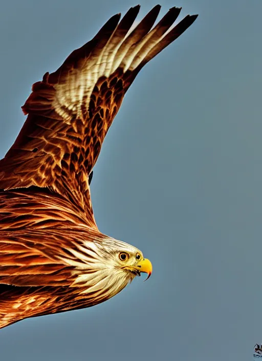 Image similar to 4 k, wildlife photography, photograph of a red kite bird, hd, nature photography, realistic