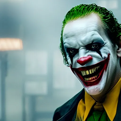 Image similar to film still of Denzel Washington as joker in the new Joker movie