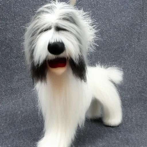 Prompt: (TY beanie baby bearded collie), action pose, cute, adorable, fluffy, UE5, 70mm, imax