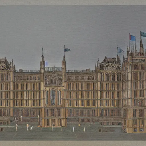 Image similar to cut-away of by a parliament building by Hans Jenssen