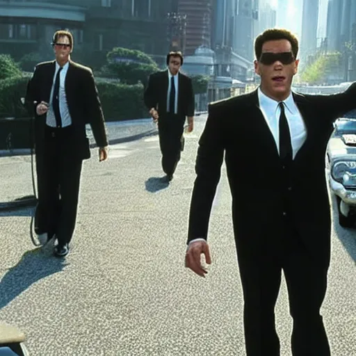 Image similar to Live Action Still of Jerma985 in Men in Black, real life, hyperrealistic, ultra realistic, realistic, highly detailed, epic, HD quality, 8k resolution, body and headshot, film still