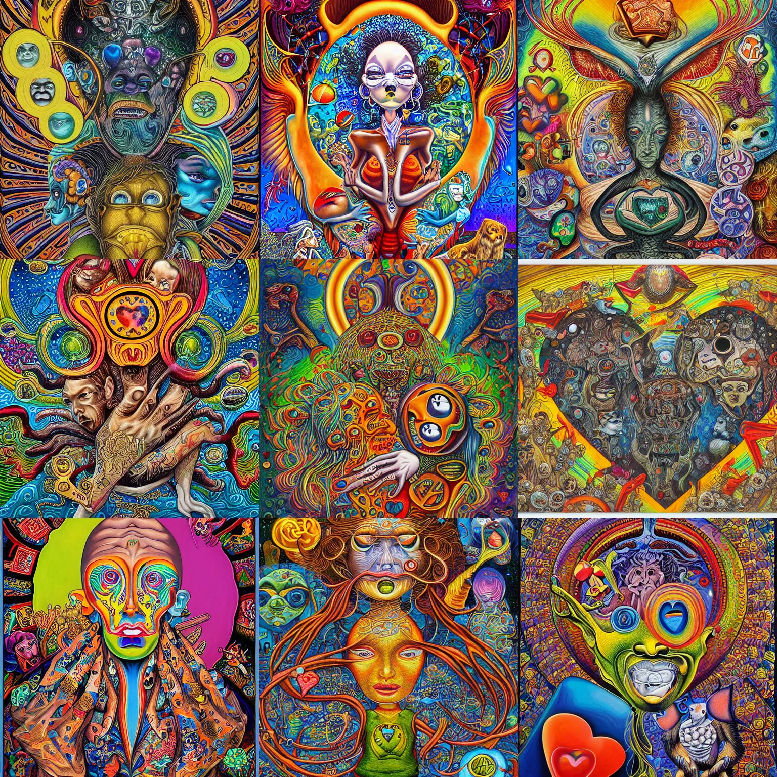 Prompt: the love of money painting by aaron brooks, chris dyer, android jones, and alex grey, highly detailed, high quality, high definition