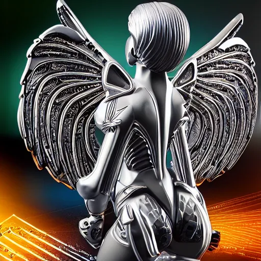 Image similar to cyber angel high resolution intricated details