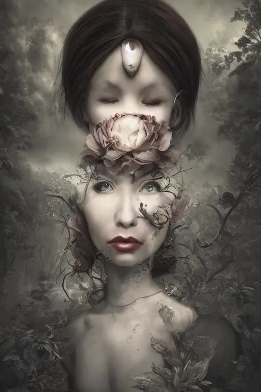 Image similar to a portrait of a character in a scenic environment by Natalie Shau, Naoto Hattori and Bastien Lecouffe Deharme, trending on artstation, artstationHD, artstationHQ, unreal engine, 4k, 8k