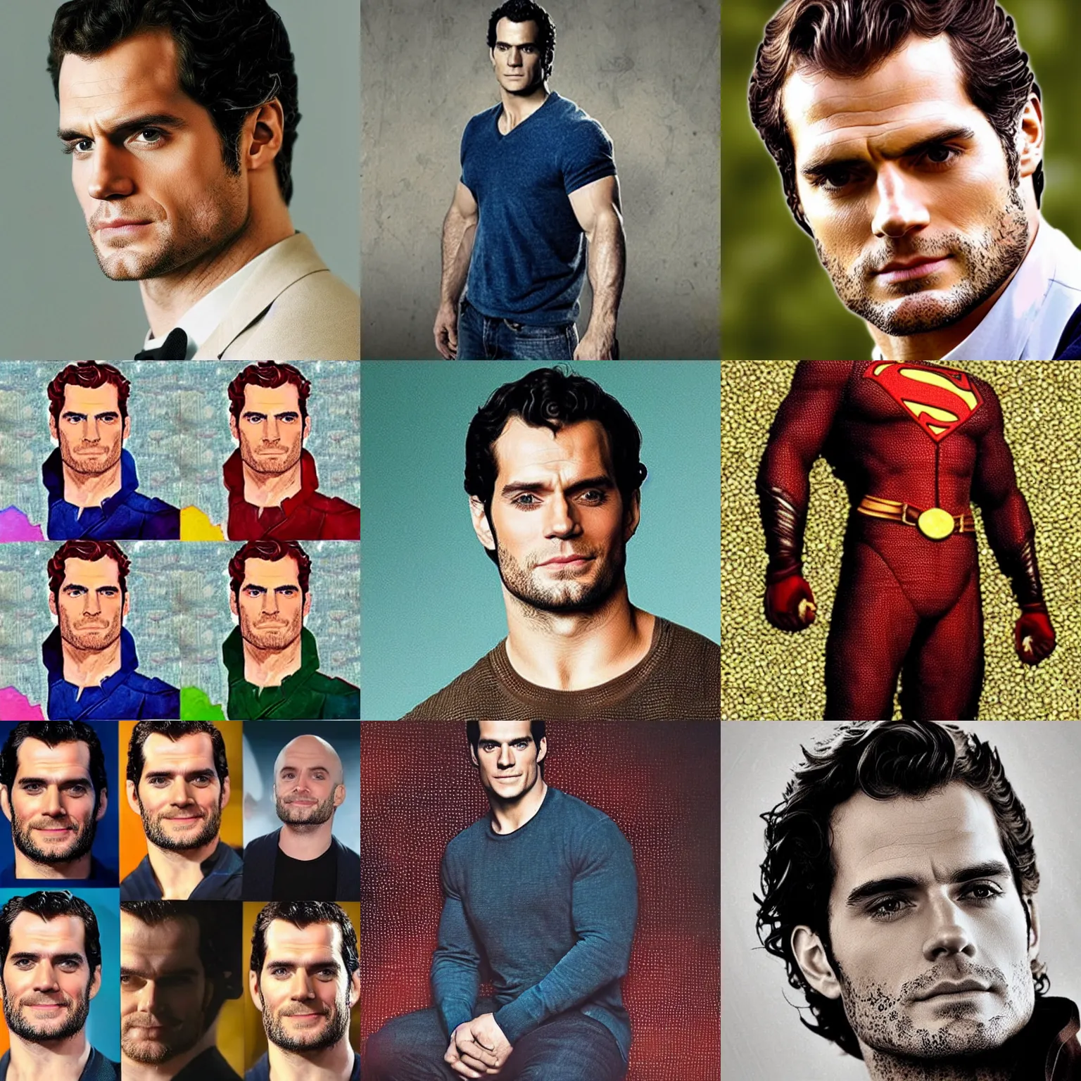 Prompt: henry cavill made of starfruit seeds