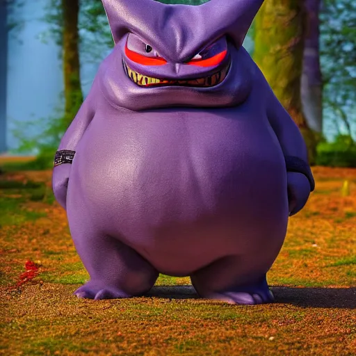 Image similar to national geographic photo of gengar, pokemon in the wild, intricate, portrait, 8 k highly professionally detailed, hdr, award winning