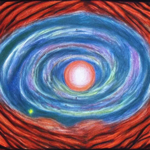 Image similar to the end of the universe, children's drawing