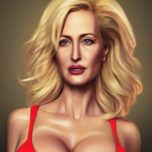 Image similar to lindsey pelas as gillian anderson the president of united states digital painting artstation concept art sharp focus illustration art by artgerm h 7 0 4