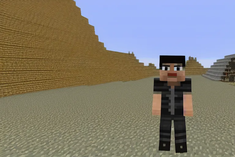 Prompt: gordan freeman in minecraft, minecraft screenshot