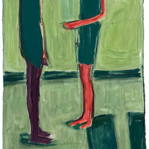 Prompt: hyperdetailed warm green by chantal joffe. a beautiful photograph. every conversation between friends or lovers creates its own easy or awkward rhythms, hidden talk that runs like a subterranean river under even the most banal exchange.