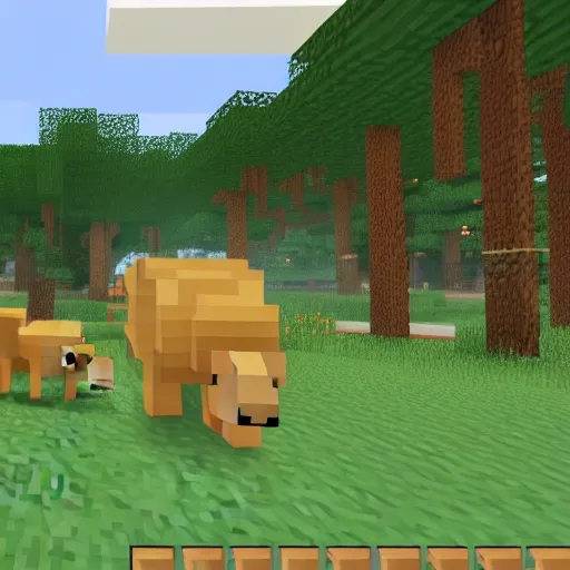 Prompt: capybara in minecraft