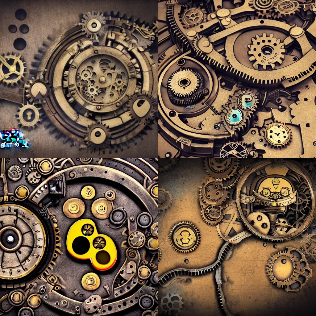 photograph of steampunk pacman, steam, gears, product | Stable Diffusion |  OpenArt