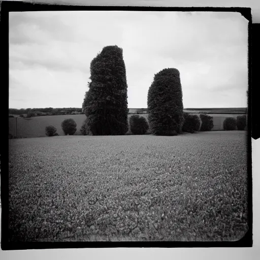 Prompt: Holga 120N photography of the English countryside